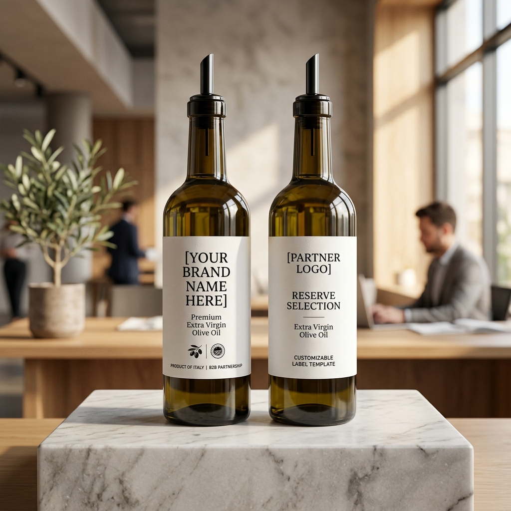 Private Label Olive Oil Bottle Branding Mockup